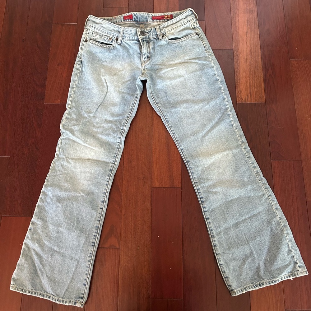 X2 Express Y2K Light Wash Blue Jeans Womens Sz 2 Short w10 Boot 504097 Retro Vtg